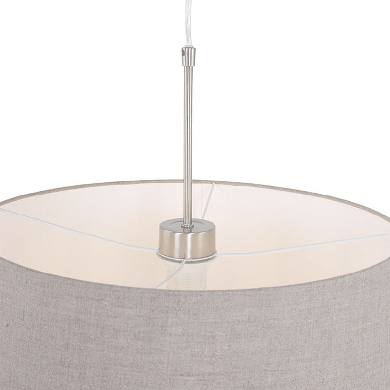 Hanglamp Sparkled Light 3602ST+K1001RS Staal-Grijs Linnen