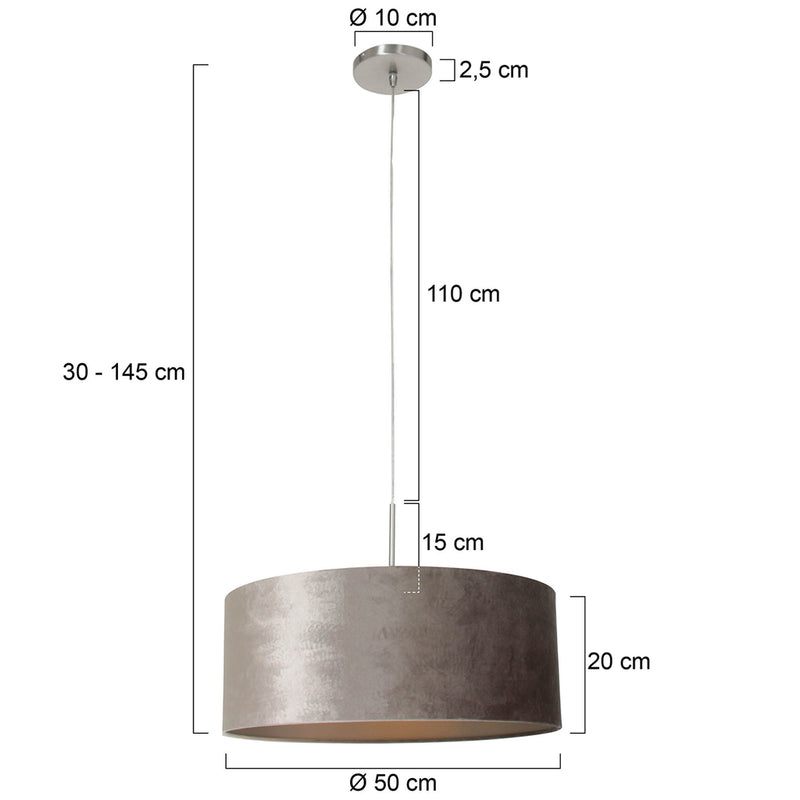 Hanglamp Sparkled Light 3602ST+K1066GS Staal-Fluweel Zilver