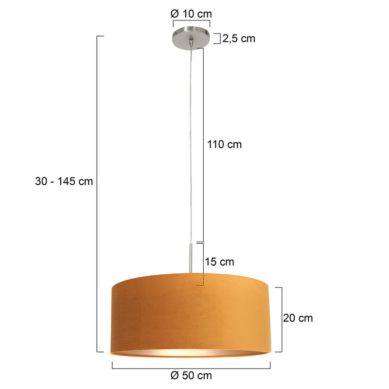 Hanglamp Sparkled Light 3602ST+K1066KS Staal-Fluweel Goud