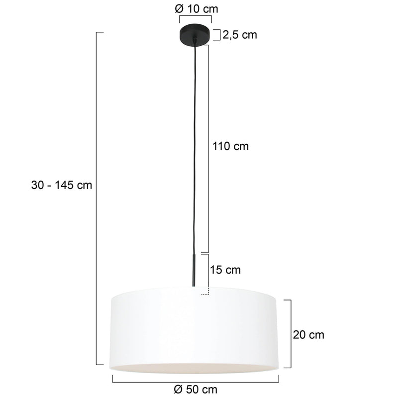 Hanglamp Sparkled Light 3602ZW+K10662S Zwart-Wit Chintz