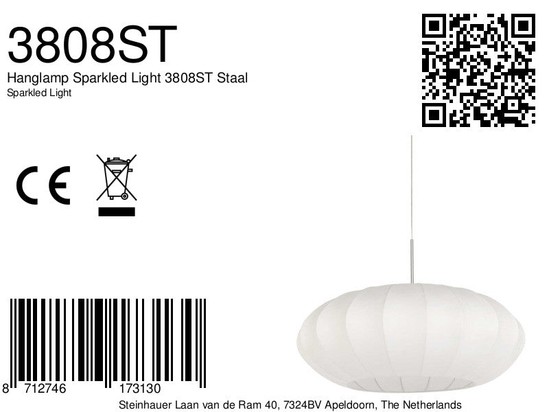 Hanglamp Sparkled Light 3808ST Staal