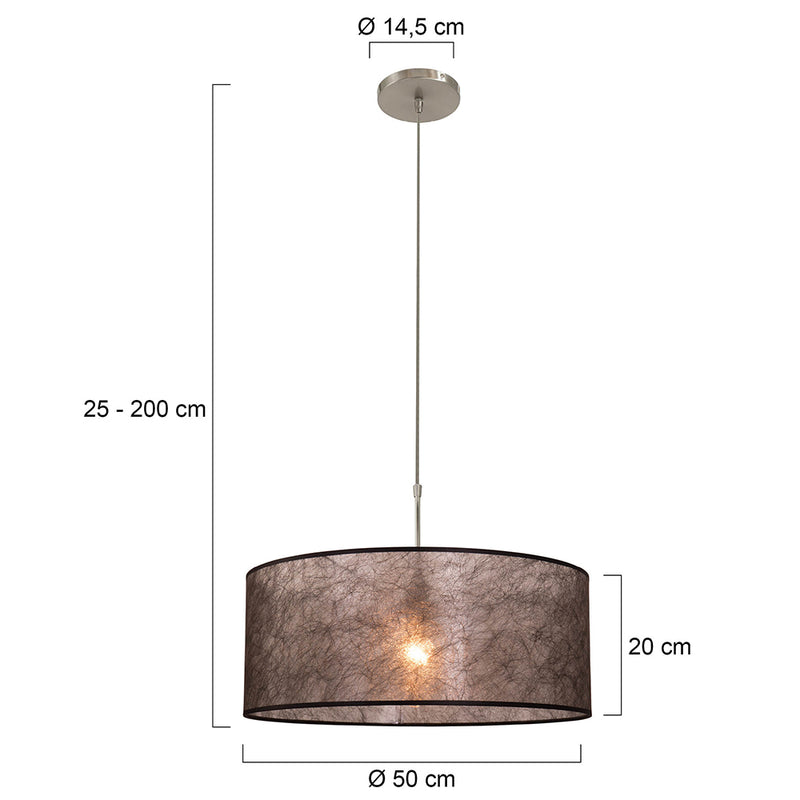 Hanglamp Sparkled Light 9888ST met zwarte kap