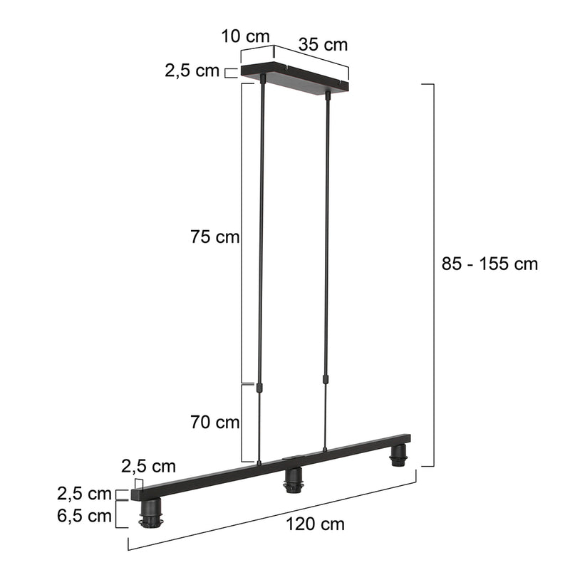 Hanglamp Stang 3457ZW Zwart