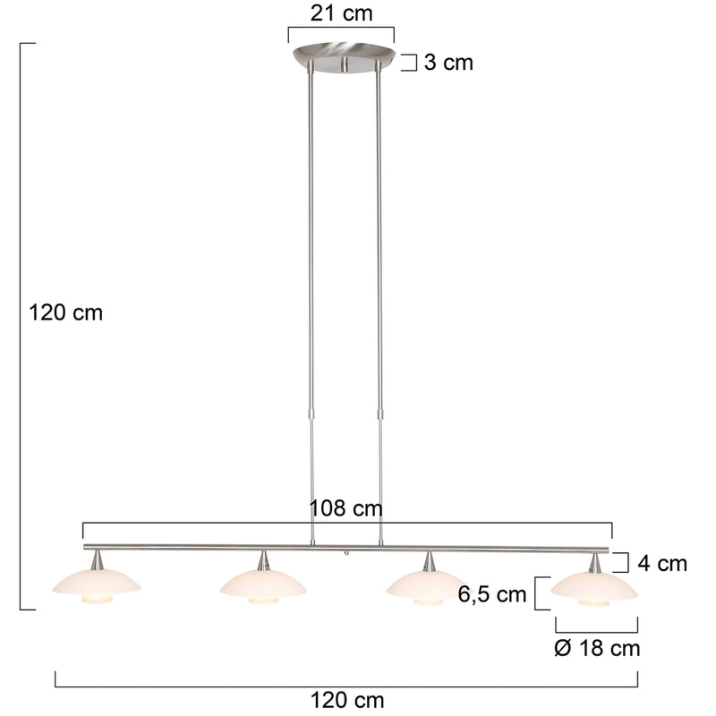 Hanglamp Tallerken 2658ST Staal