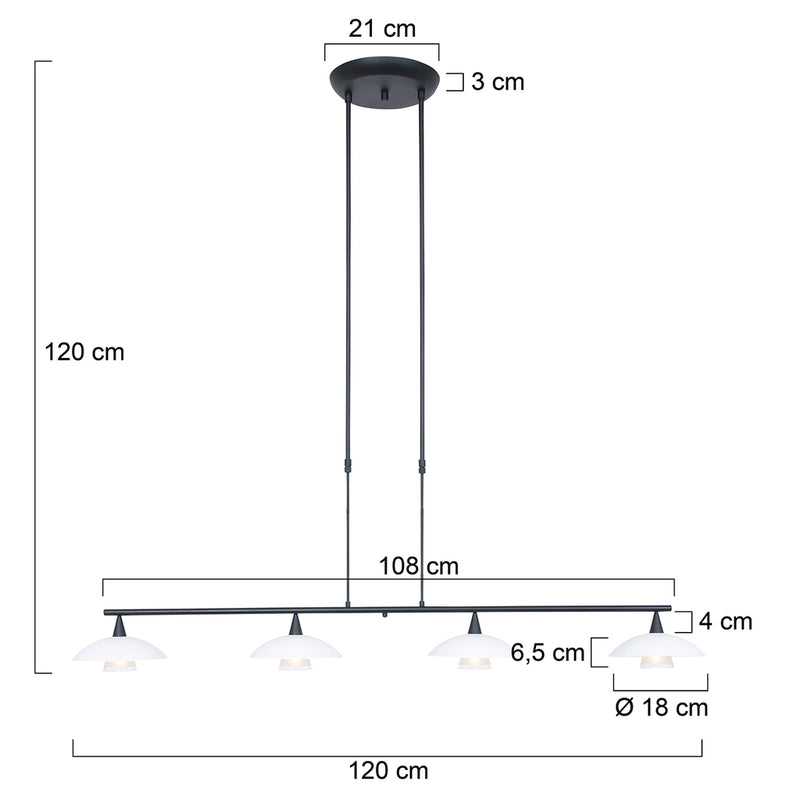 Hanglamp Tallerken 2658ZW Zwart