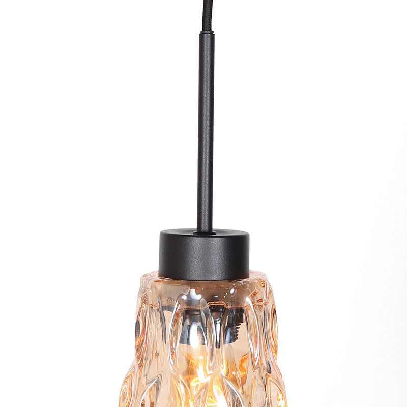 Hanglamp Vidrio 3831ZW amber geel glas