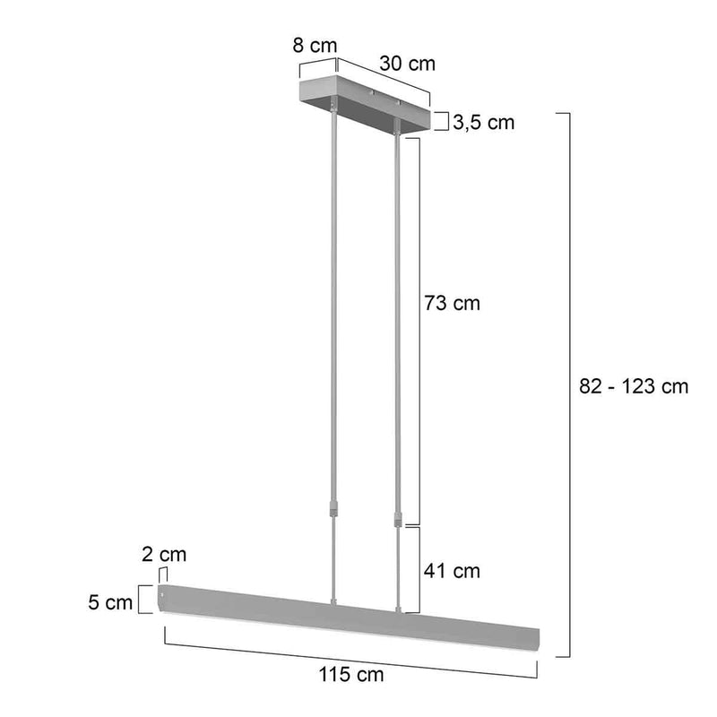 Hanglamp Zelena 3656ST Staal