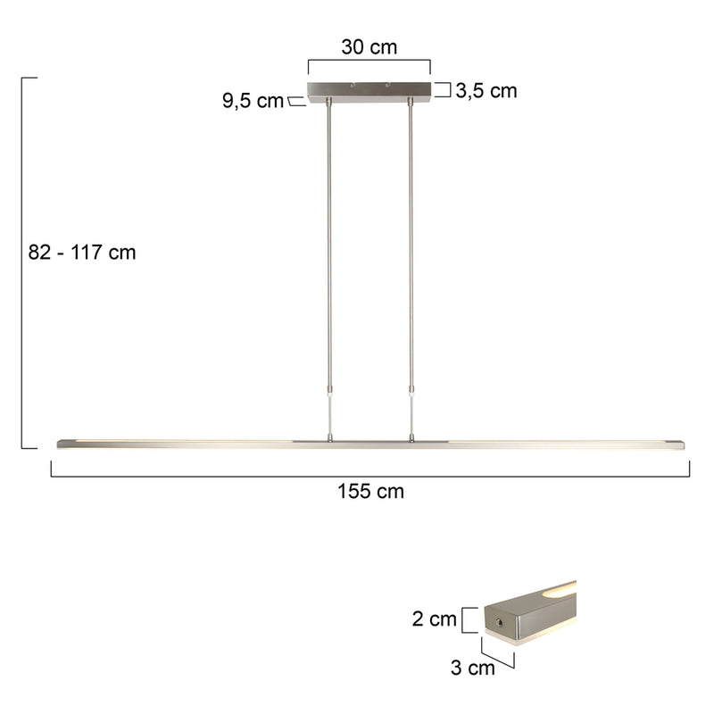 Hanglamp Zelena 7971ST Staal