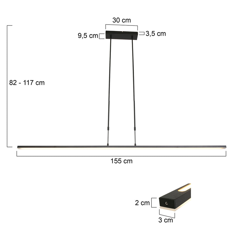 Hanglamp Zelena 7971ZW Zwart