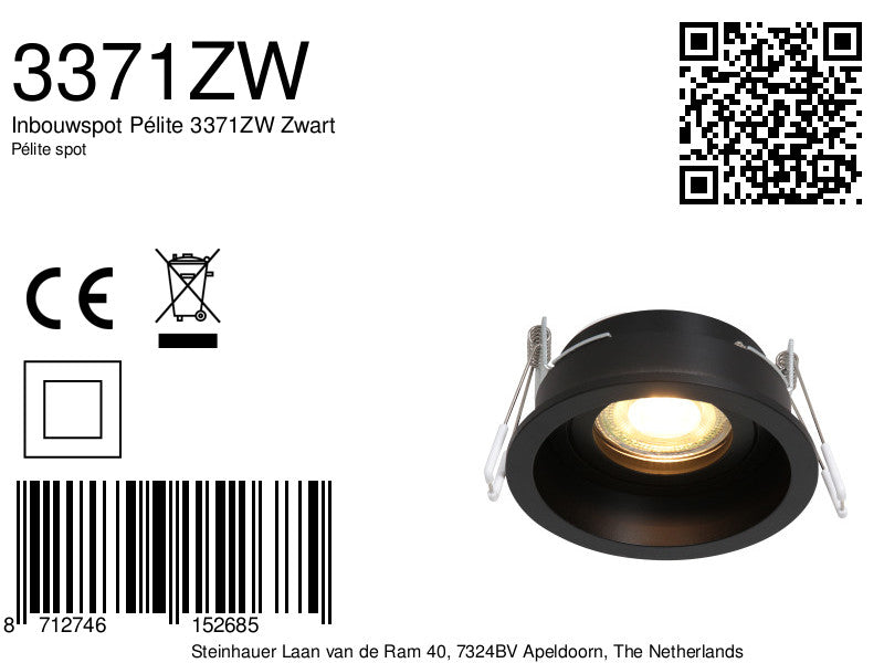 Inbouwspot Pélite 3371ZW Zwart