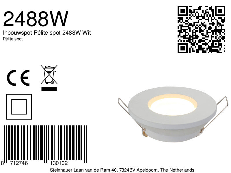 Inbouwspot Pélite spot 2488W Wit