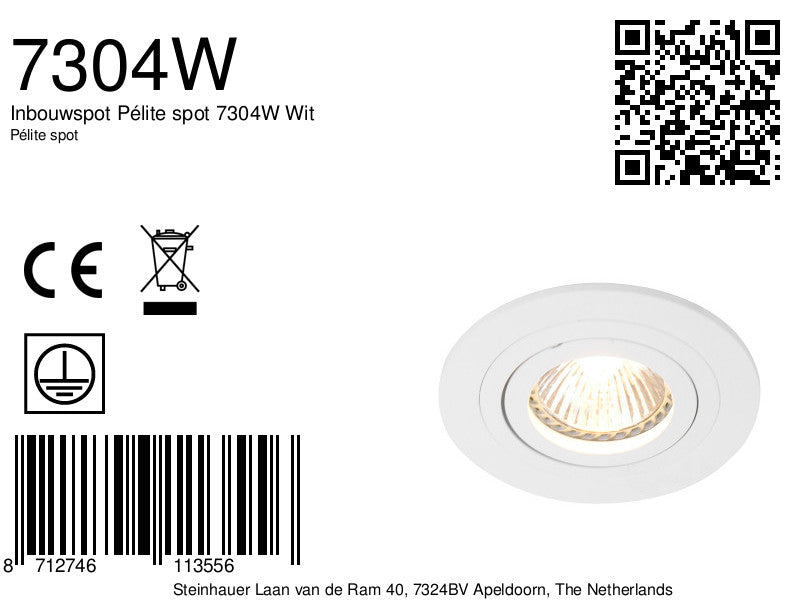 Inbouwspot Pélite spot 7304W Wit