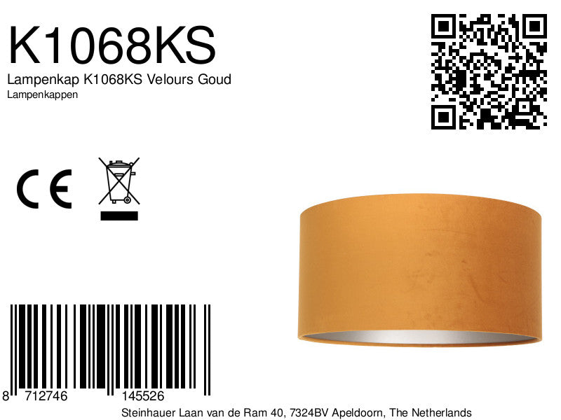 Lampenkap K1068KS Velours Goud