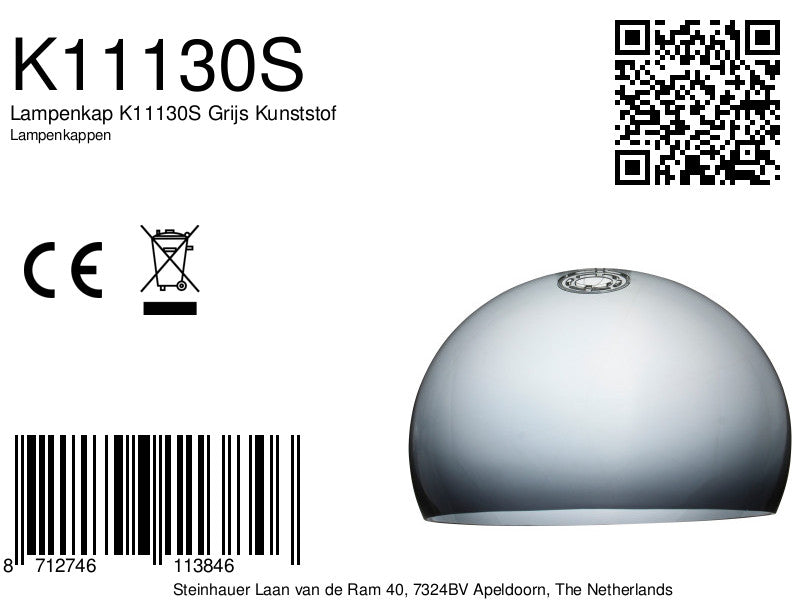 Lampenkap K11130S Grijs Kunststof