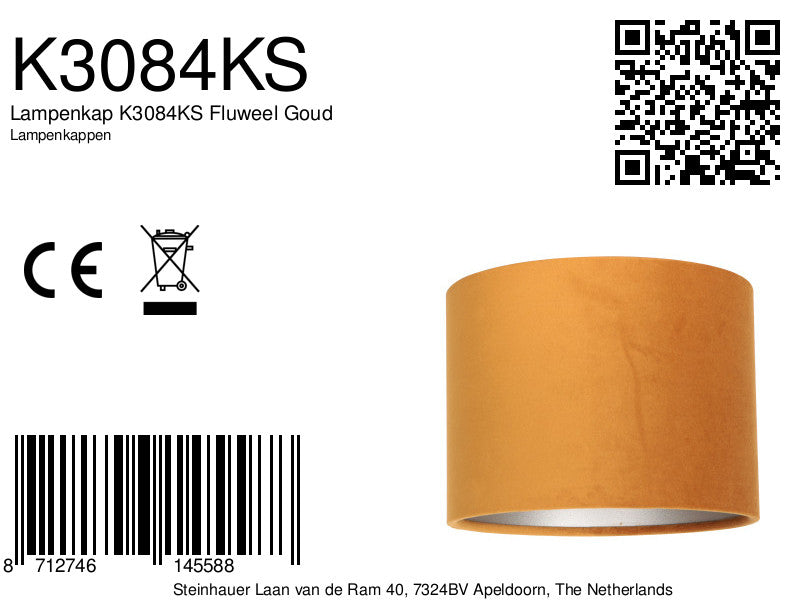 Lampenkap K3084KS Fluweel Goud