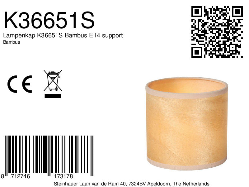 Lampenkap K36651S Bambus E14 support