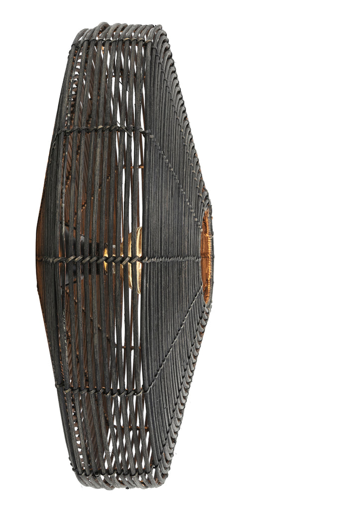 Wall lamp 60x21 cm MATAKA rattan dark brown