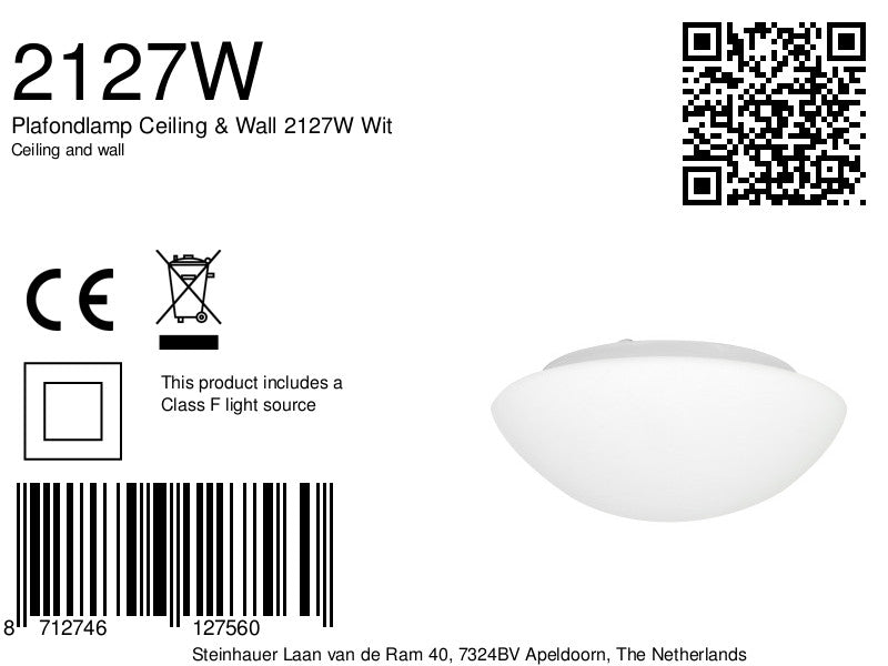 Plafondlamp Ceiling & Wall 2127W Wit