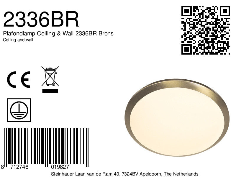 Plafondlamp Ceiling & Wall 2336BR Brons