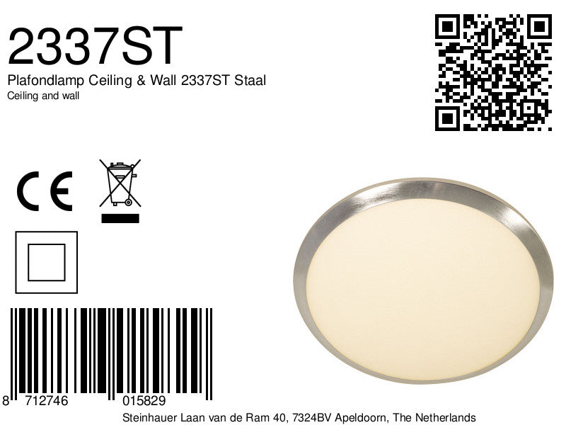 Plafondlamp Ceiling & Wall 2337ST Staal