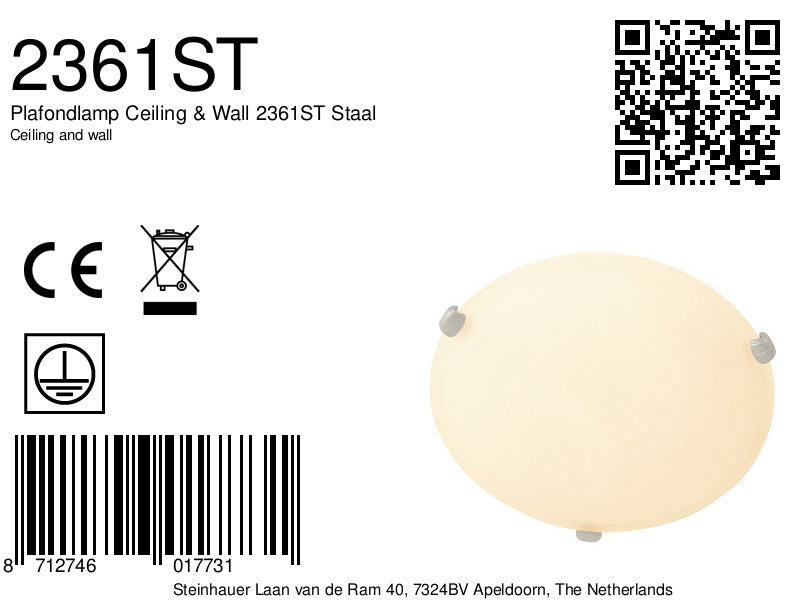 Plafondlamp Ceiling & Wall 2361ST Staal