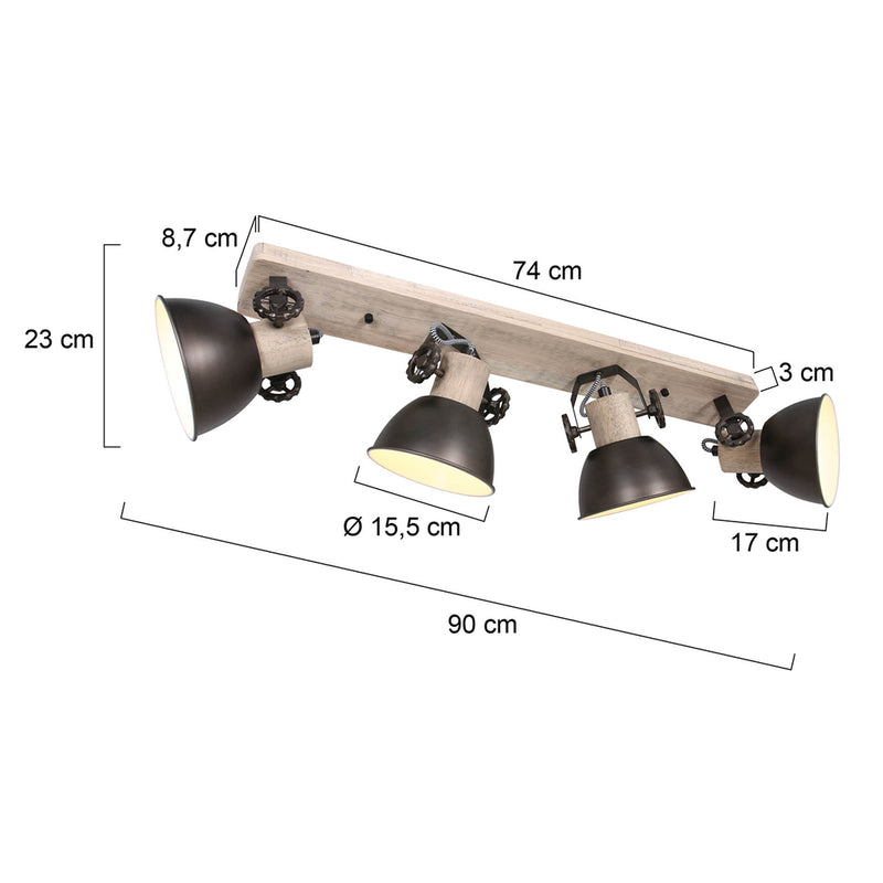 Plafondlamp Gearwood 2729A Antraciet