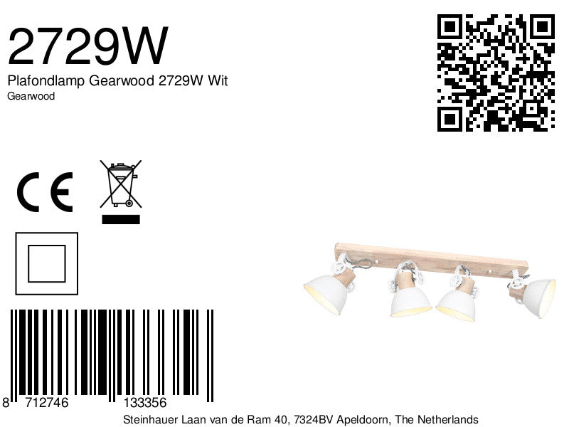 Plafondlamp Gearwood 2729W Wit