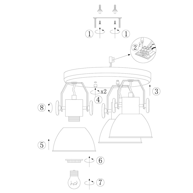 Plafondlamp Gearwood 3063A Antraciet