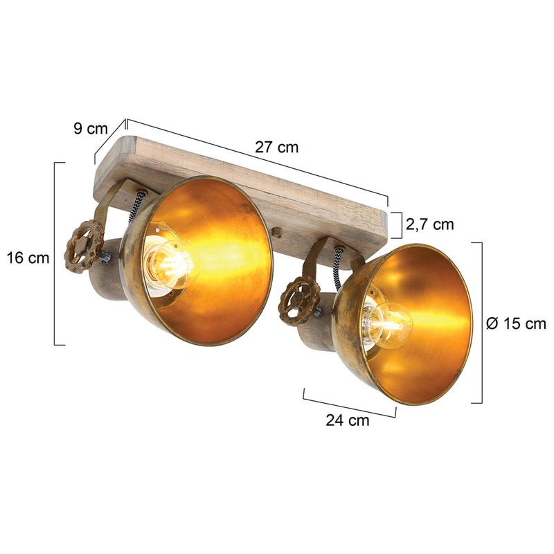 Plafondlamp Gearwood 7969BR Brons