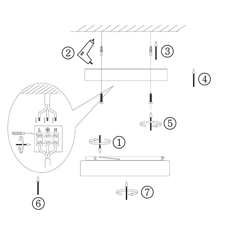 Plafondlamp Ikaro 1362ZW Zwart