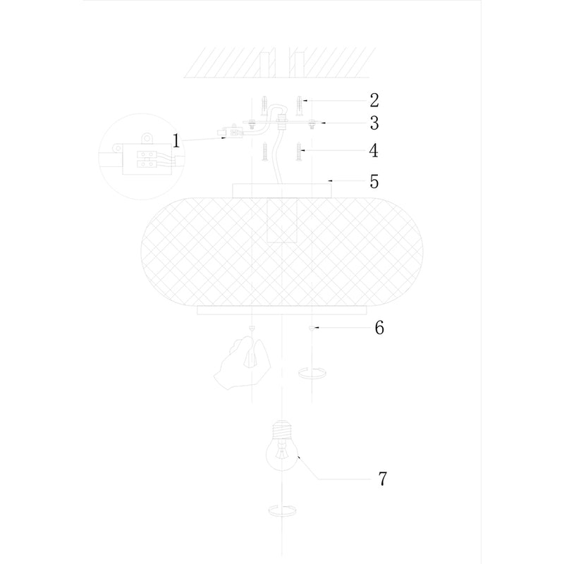 Plafondlamp Maze 3129BE Zwart-Bruin