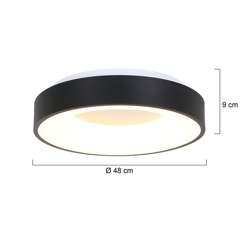 Plafondlamp RInglede 2563ZW Zwart Ø48cm