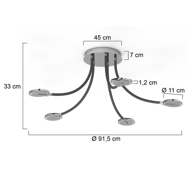 Plafondlamp Turound 3375ST Staal