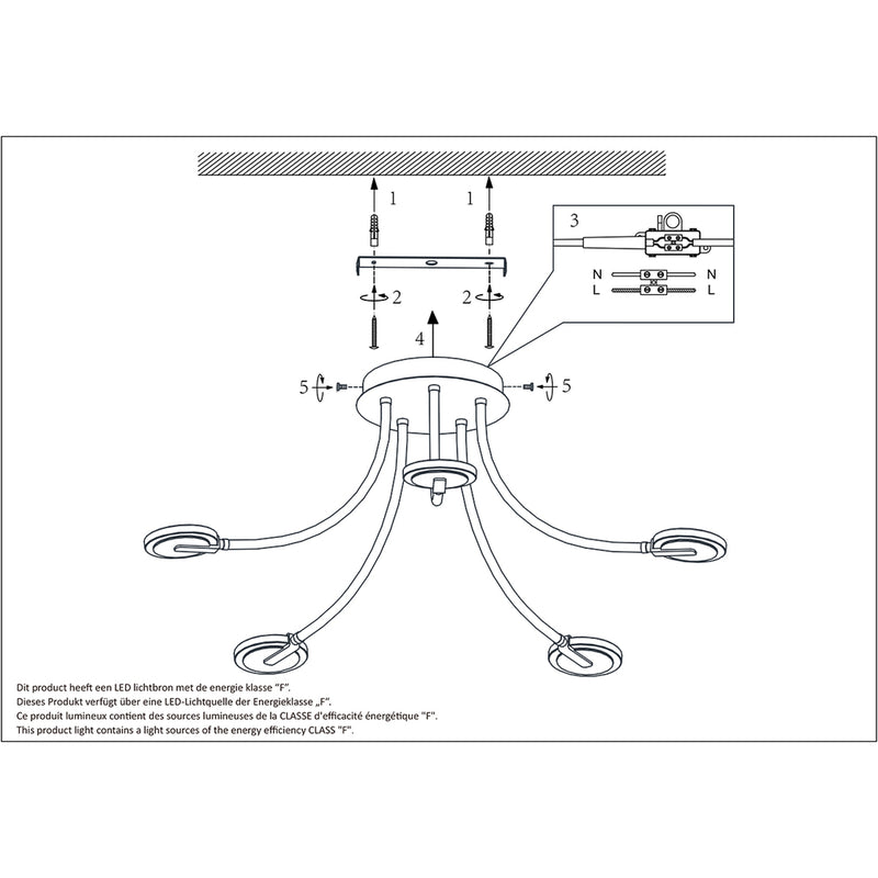 Plafondlamp Turound 3376ZW Zwart