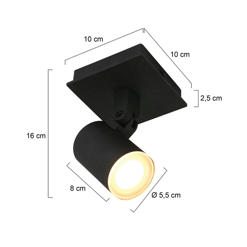 Plafondspot Points Noirs 3059ZW Zwart