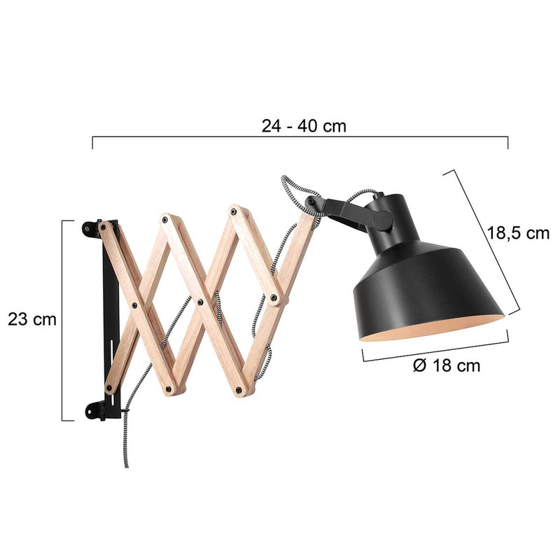 Schaarlamp Porter 3372ZW Zwart