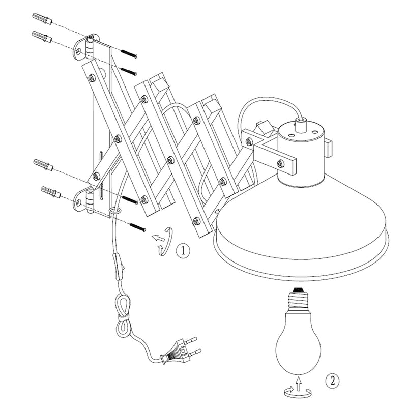 Schaarlamp Woody 7900BE Wit