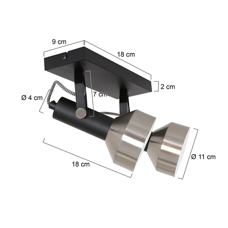 Spot Acier 3338ZW Zwart