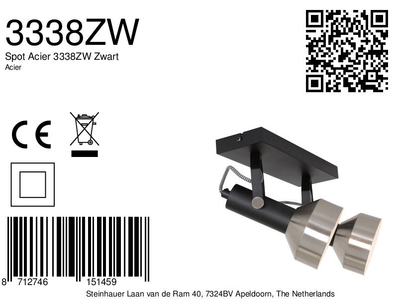 Spot Acier 3338ZW Zwart