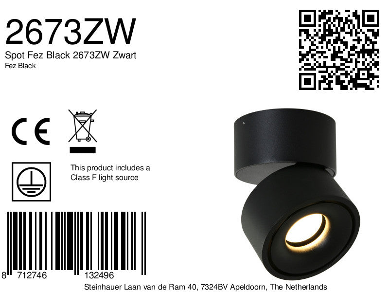 Spot Fez Black 2673ZW Zwart