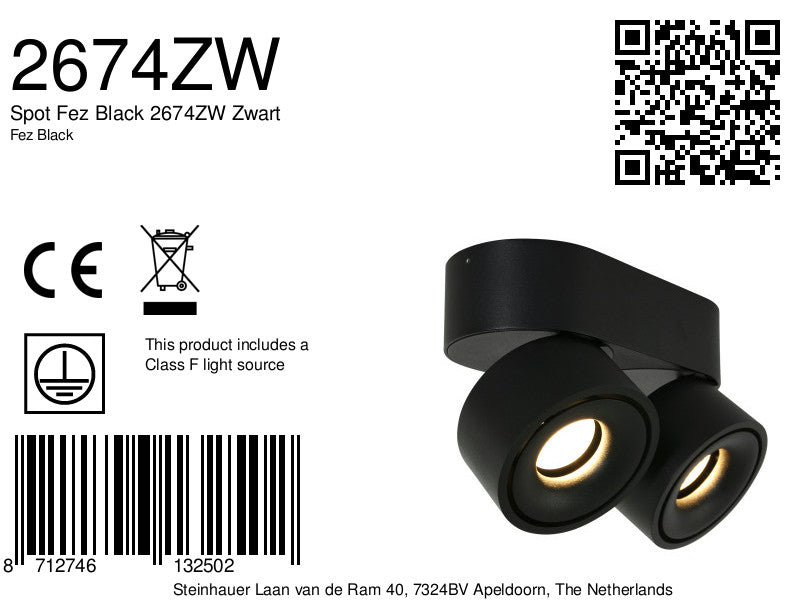 Spot Fez Black 2674ZW Zwart