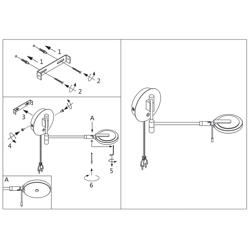 Wandl. 1-l. led grey. glas