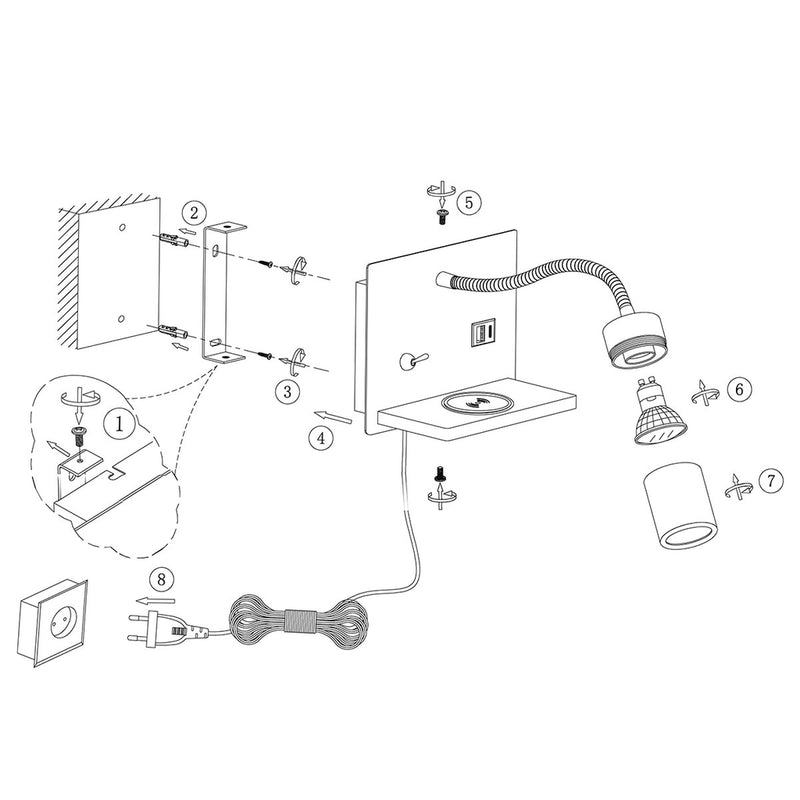 Wandl. 1-l. usb *M*