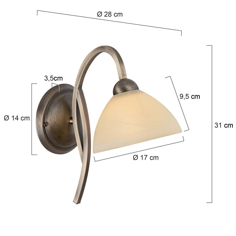 Wandlamp Capri 6840BR Brons