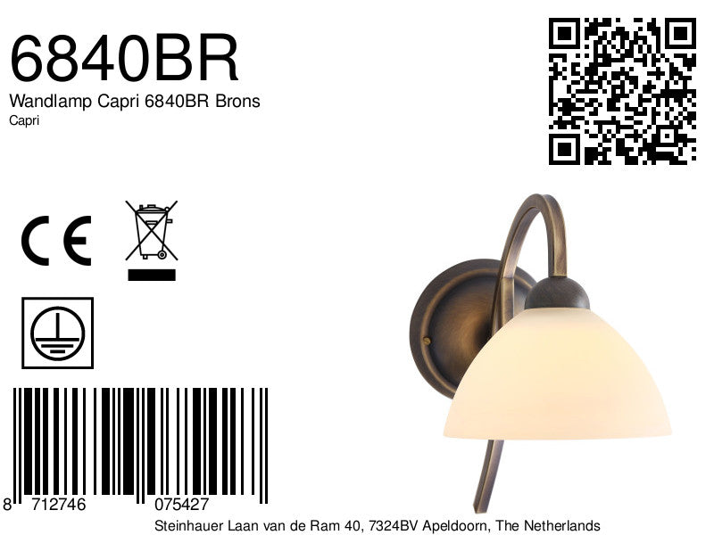 Wandlamp Capri 6840BR Brons