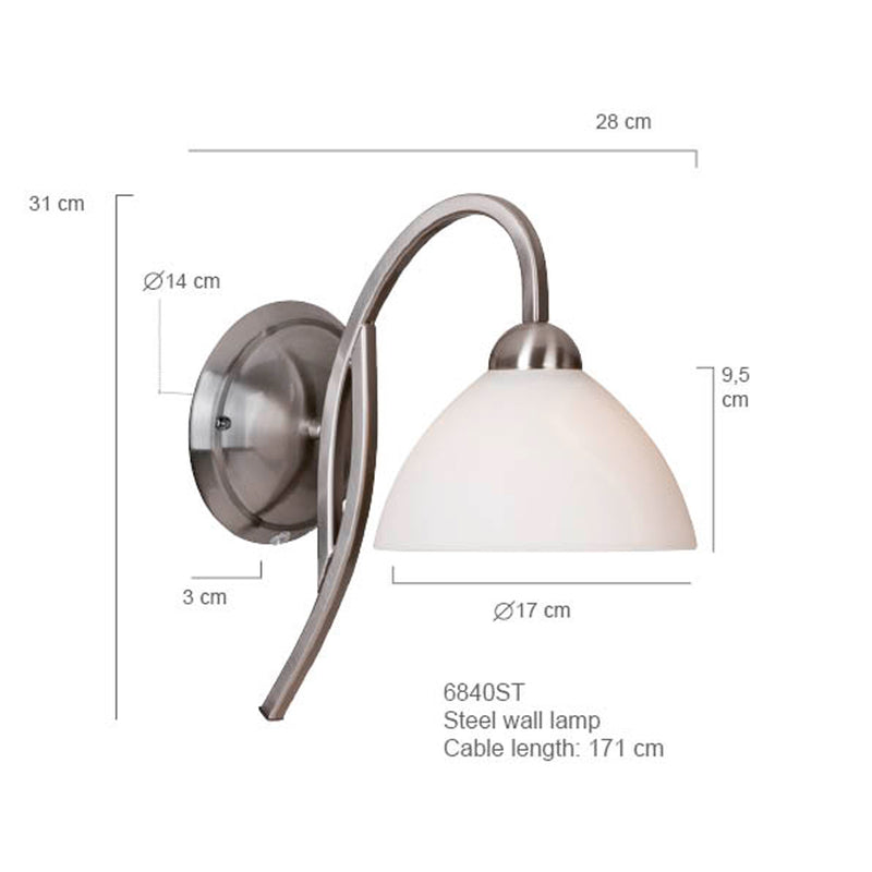 Wandlamp Capri 6840ST Staal