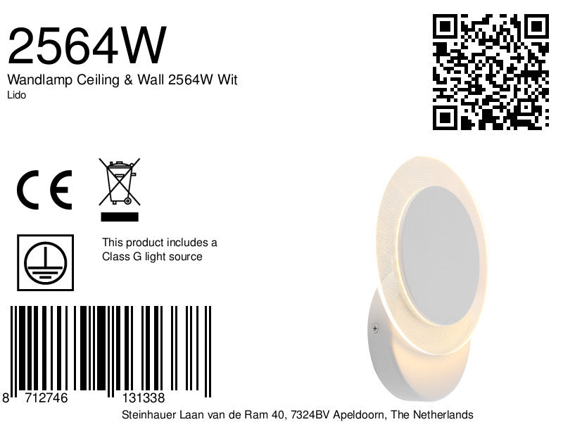 Wandlamp Ceiling & Wall 2564W Wit