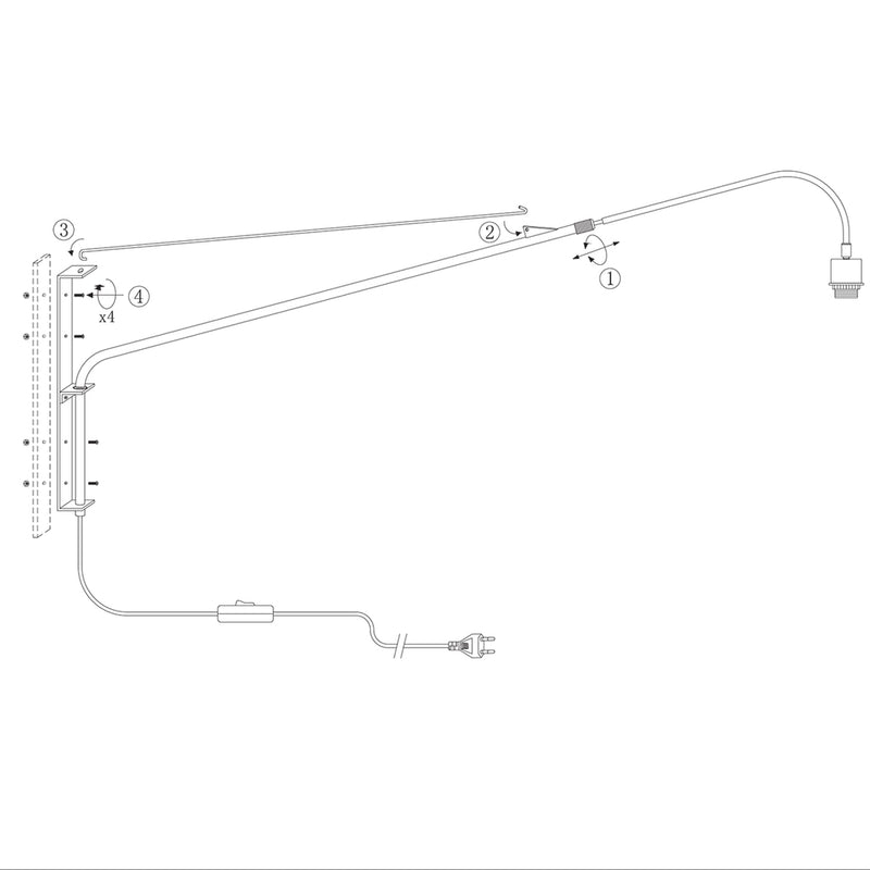 Wandlamp Elegant Classy 2574ST+K1066GS Staal-Fluweel Zilver