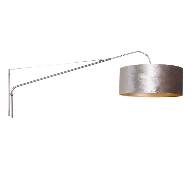 Wandlamp Elegant Classy 2574ST+K1066GS Staal-Fluweel Zilver