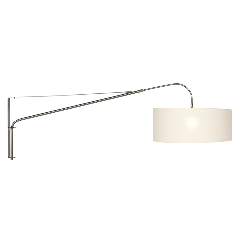 Wandlamp Elegant Classy 2574ST+K1066QS Staal-Wit Linnen